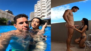 Babe Argentina was caught at the pool and treated with hard sex