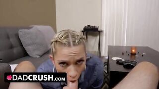 Blonde step daughter Khloe Kapri rides step daddy’s cock in POV