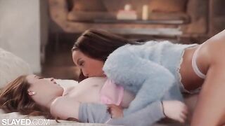 Two hot girlfriends enjoy sensual lesbian sex in an intimate setting