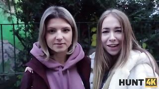 First time with two guys for a Hungarian beauty in a thrilling hunt