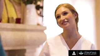 Redhead Skylar Snow gets her huge tits massaged and fucked