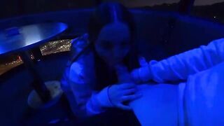 A couple enjoys romantic sex in the park on a special date night