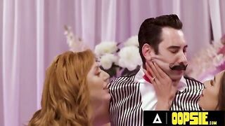 MILF Lauren Phillips and April Olsen play cock sock in an oopsie scene