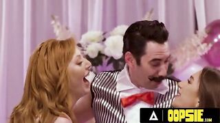 MILF Lauren Phillips and April Olsen play cock sock in an oopsie scene