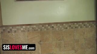 Pervert stepbrother caught step sister Natalie Porkman rubbing her pussy on the pillow