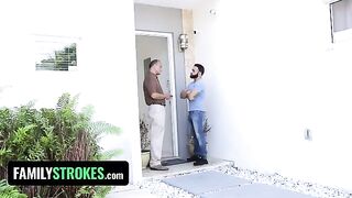 Little slut Claire Black seduces and fucks her step uncle all over the house