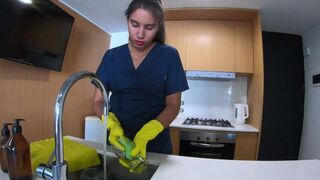 The maid’s secret was discovered, and payment was made in a very personal way