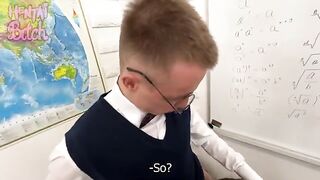 The hottest teacher is fucking with two students in a steamy session