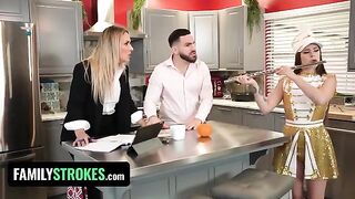 Stepdaughter Josie Tucker gets her big tits covered in cum