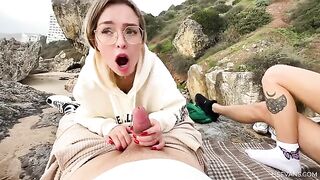 Two young girls just want to enjoy sex on the beach during their vacation