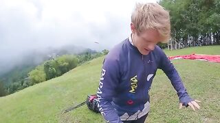 Sexx Sexxx squirts while paragliding 2200 m above the sea