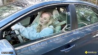 Lucky mechanic plows a busty blonde babe, Bailey Brooke, right there on the road