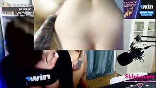 A streamer girl skinloverss herself for a big dick during a stream