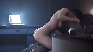 Mr.X trapped Ada Wong in a room and fucked her hard in doggy position