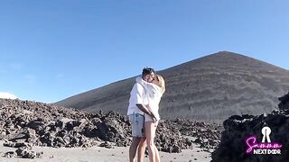 We climbed a volcano and he erupted in my mouth - real couple action