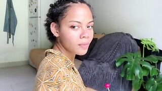 A pretty woman is begging for a man with an average dick to fill her mouth with cum