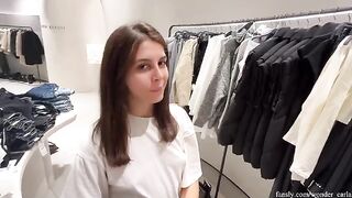 Fitting room affair with the most beautiful girl, a risky public escapade