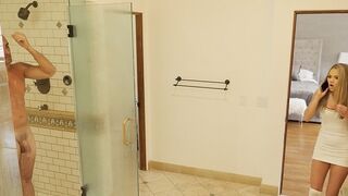Athena Faris sneaks into the shower with her stepfather in a taboo scene