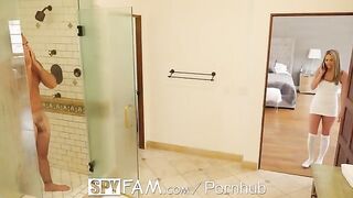 Athena Faris sneaks into the shower with her stepfather in a taboo scene