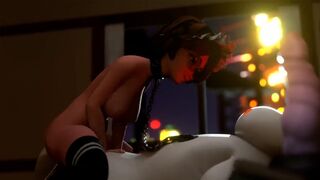 Aunt Cass rides the big dick of Baymax