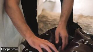 Submissive Amber gets dominated and spanked in a deeper scene