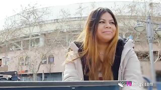 Amateur fat Latina Yiyi Candy exposing herself on the street before getting fucked hard
