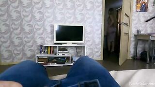 The stepson rewarded his mother with a creampie for not telling the father
