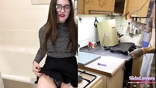 The guy lifted the mood of a student with a hard sex session