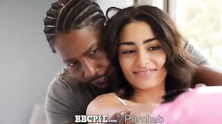 Petite brunette gets her wet pussy filled with cum by boxing instructor