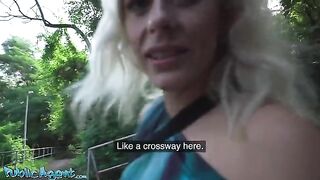 Hot blonde cougar picked up by the agent in the park