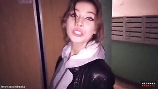 Guy makes cum on girls’ panties in the street