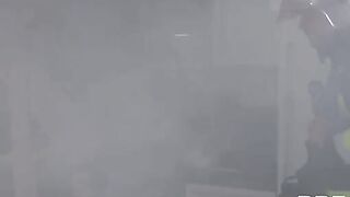 Firefighters fucked busty tattooed slut Monika Fox in an intense orgy scene