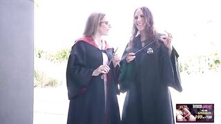 Two hot MILFs are getting fucked by a young man in a steamy scene