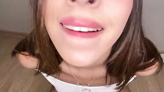 Skinny teen Julie Oliver talks dirty to make you cum