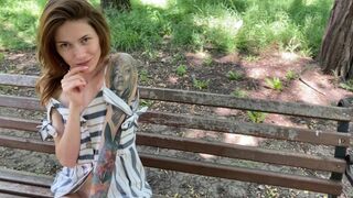 I masturbate in panties in the park and cum in the car