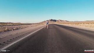 Hot brunette Freya Parker gets fucked after skating on the table