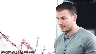 Two sexy masseuses from Nuru Massage offer an intense, oily experience to their client