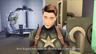 Peggy Carter examining Captain America’s impressive endowment