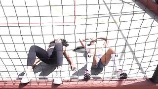 Exercise routine with my friend Carla Morelli, intense and steamy