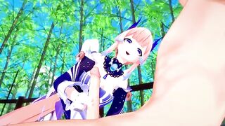Kokomi gets her face covered with cum and fucks with a group - Genshin Impact