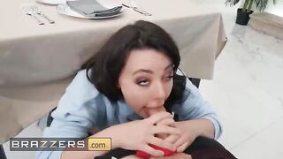 Whitney Wright fucks with the waiter in the restaurant, right on the table