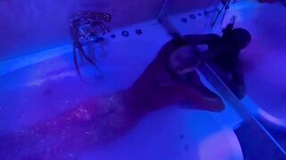 The blonde is playing with sex toys in the bathroom. She’s horny and needs more