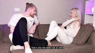 A cute girl accidentally smoked weed and had to apologize to her stepbrother