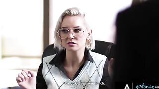 Two gossiping employees get punished by their dominant boss