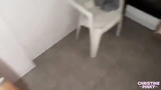 A young man fucked a sexy brunette in the kitchen at night