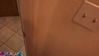 A stepson masturbating while his stepmom prepares for bed