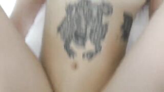 Blonde with big fake lips got fucked by a stranger in her room