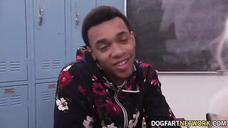 Two huge black dicks fuck cute blonde Heather Honey in DP action