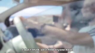 Babe does public sex with stranger, who fucks her in the car and cum on her