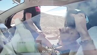 Babe does public sex with stranger, who fucks her in the car and cum on her